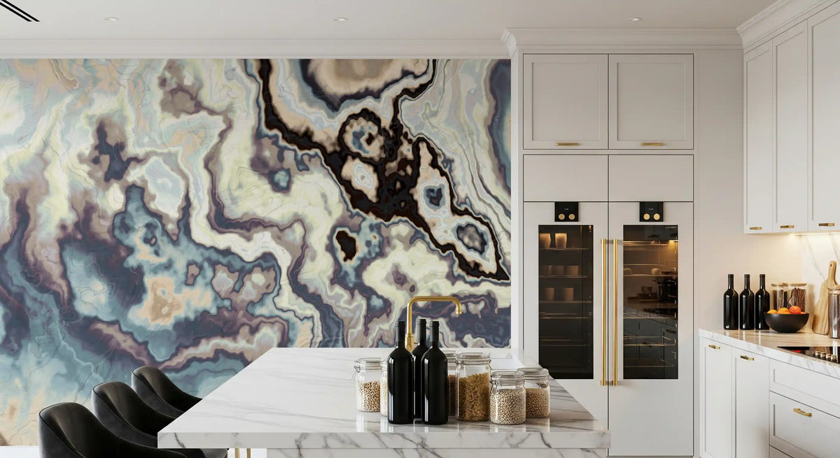 Ethereal Flowing Marble Swirls Wall Mural