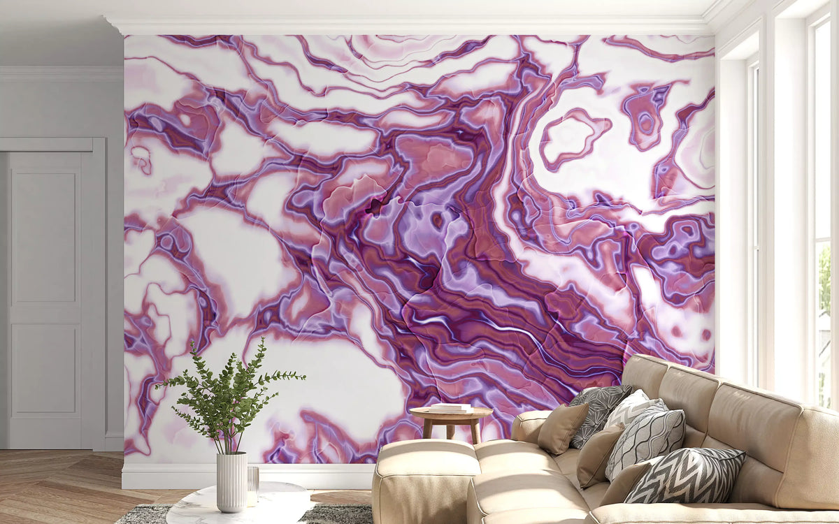 Amethyst Marble Flow Liquid Art Wall Mural