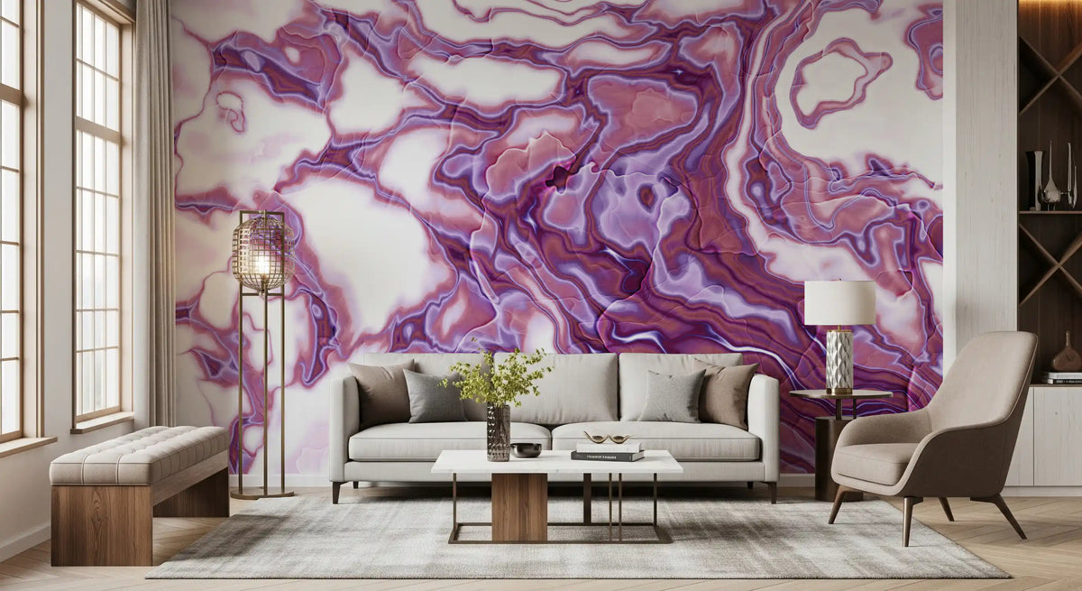 Amethyst Marble Flow Liquid Art Wall Mural