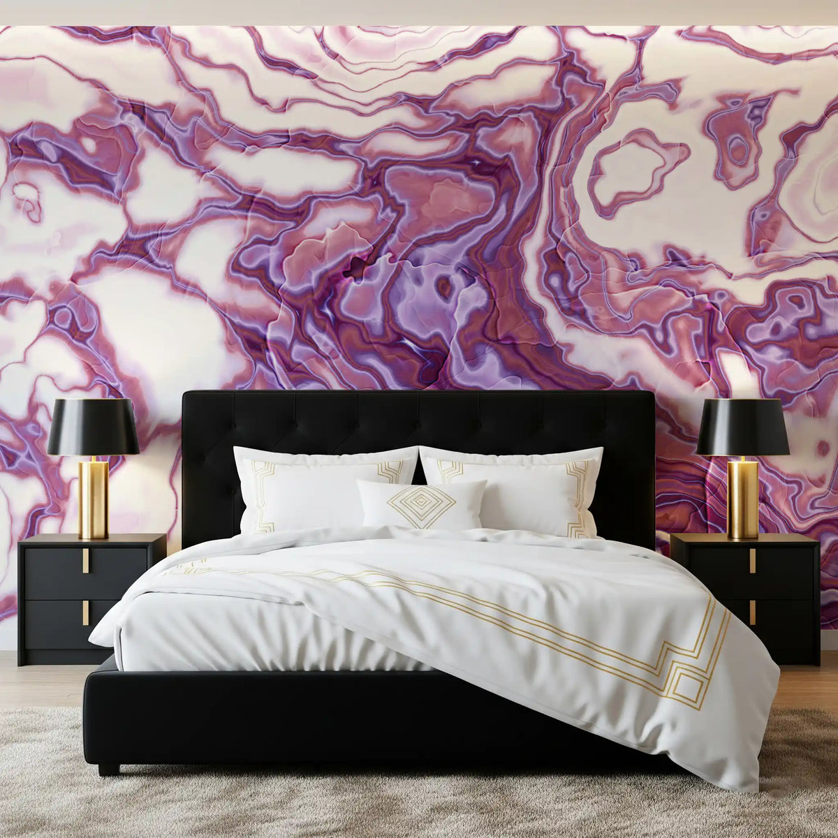 Amethyst Marble Flow Liquid Art Wall Mural