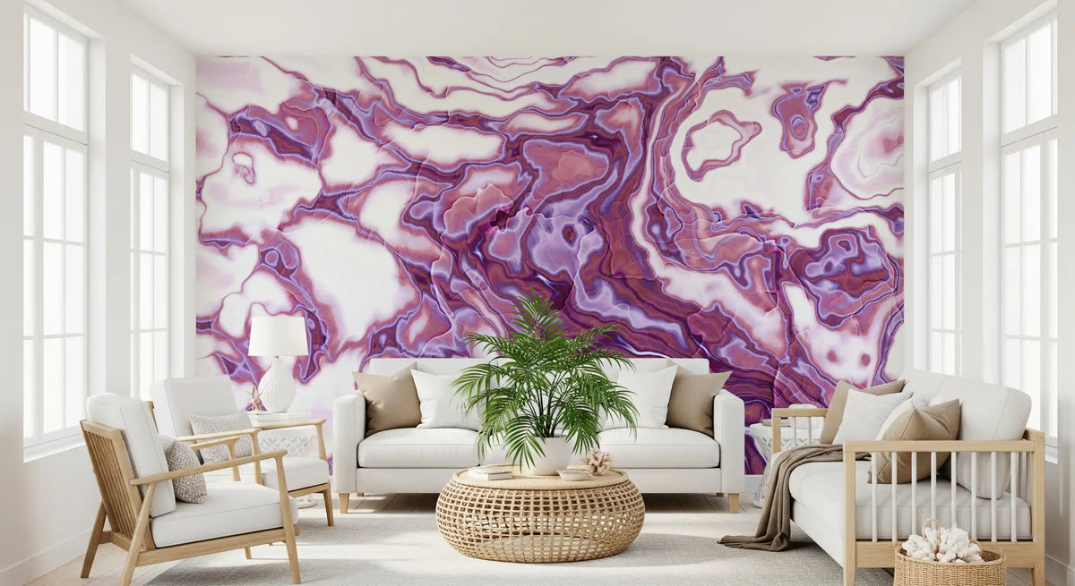 Amethyst Marble Flow Liquid Art Wall Mural