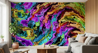 Vibrant Liquid Swirl Abstract Wall Mural