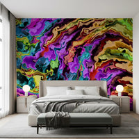Vibrant Liquid Swirl Abstract Wall Mural
