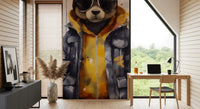 Cool Aviator Bear in Hoodie Wall Mural
