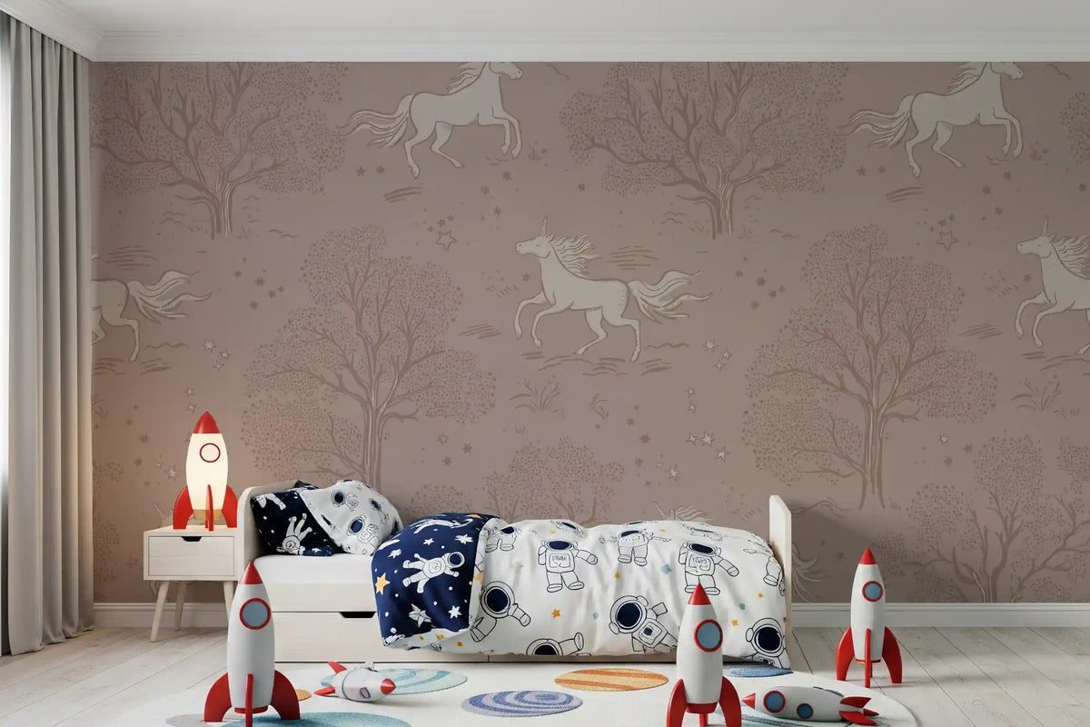 Magical Unicorn Dreamland – Misty Rose Wall Mural