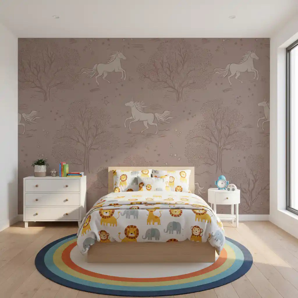 Magical Unicorn Dreamland – Misty Rose Wall Mural
