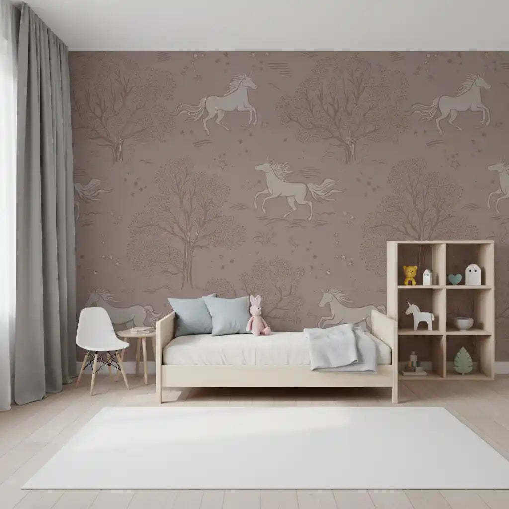 Magical Unicorn Dreamland – Misty Rose Wall Mural