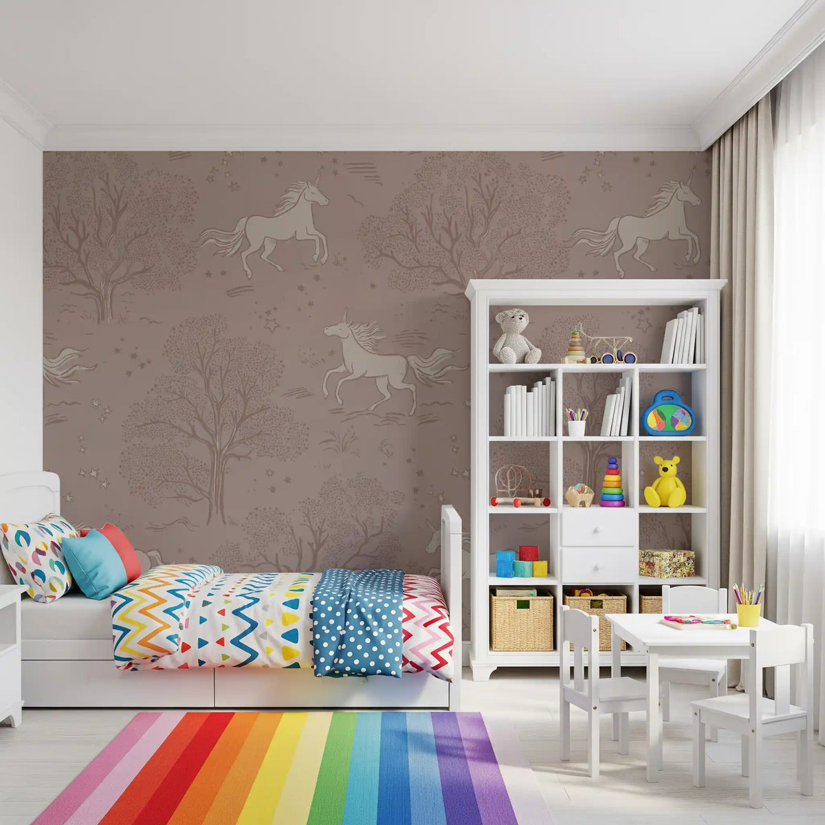 Magical Unicorn Dreamland – Misty Rose Wall Mural
