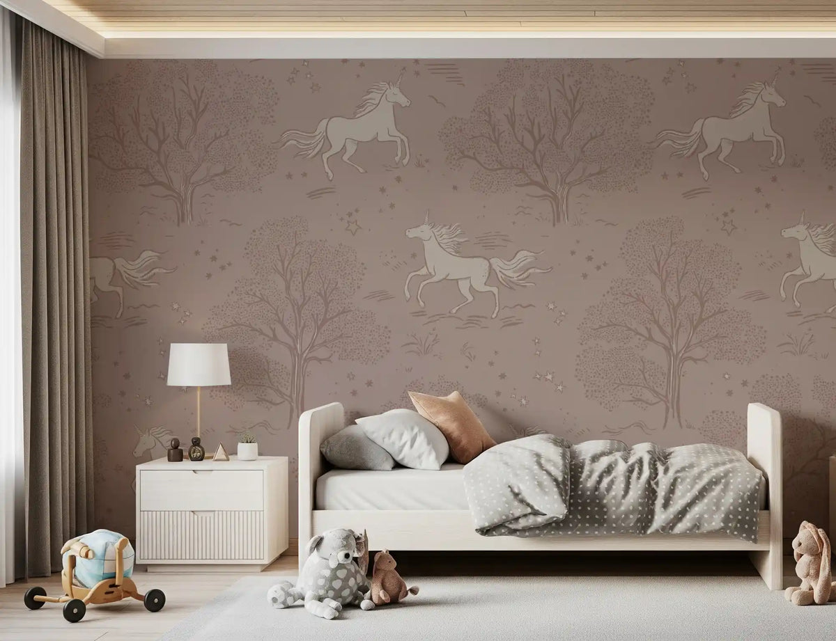 Magical Unicorn Dreamland – Misty Rose Wall Mural