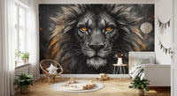 Black Lion Face Wall Mural