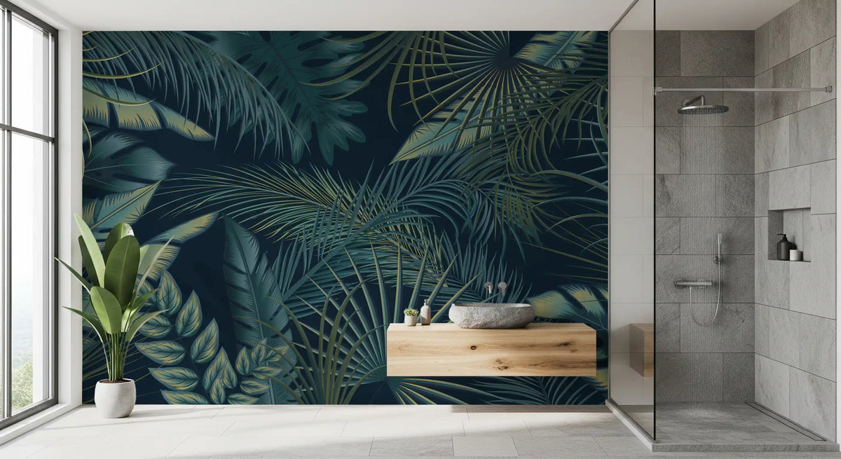 Midnight Tropics Foliage Wall Mural