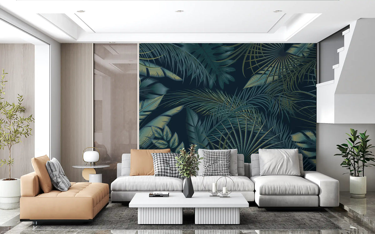 Midnight Tropics Foliage Wall Mural
