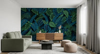 Midnight Tropical Foliage Wall Mural