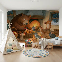 Woodland Friends Bear With Mice In Cozy Cottage Pantry Adventure Scene Wall Mural