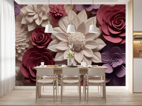 3d  Floral Blooms Wall Mural