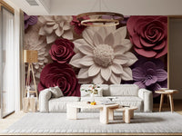 3d  Floral Blooms Wall Mural