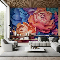 Vibrant Peony Bloom Artistic Mural Wall Mural