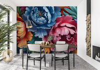 Vibrant Peony Botanical Composition Wall Mural