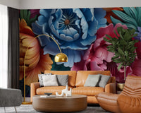 Vibrant Peony Botanical Composition Wall Mural
