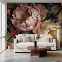 Blush and Cream Peony Botanical Garden Wall Mural