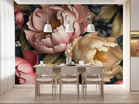 Blush and Cream Peony Botanical Garden Wall Mural