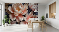 Soft Blush Peony Petals in Bloom Wall Mural