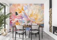Ethereal Pastel Peony Bloom Wall Mural