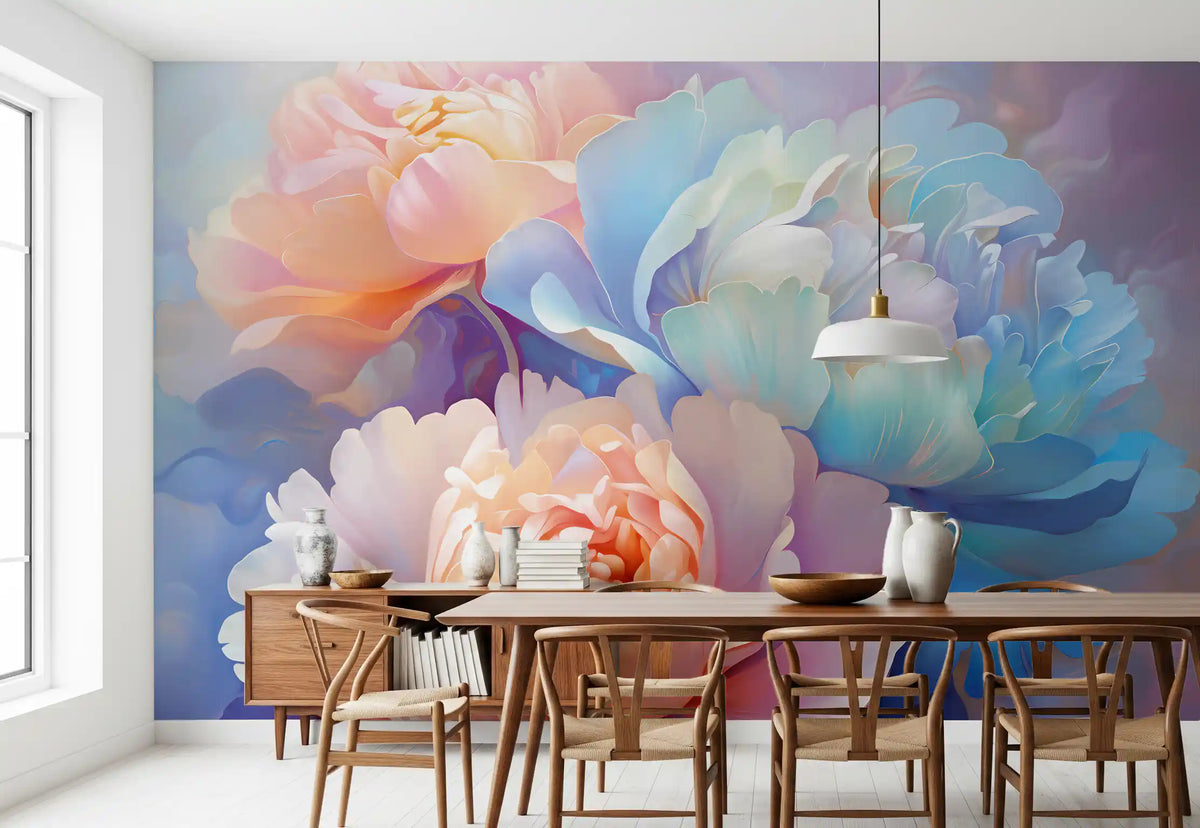 Pastel Peony Bloom Wall Mural