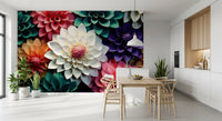 Layered Petal Botanical Abstract Composition Wall Mural