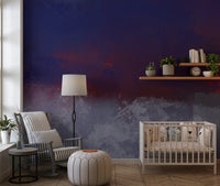 Textured Indigo and Ember Mural Wall Mural