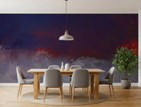 Textured Indigo and Ember Mural Wall Mural