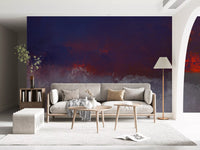 Textured Indigo and Ember Mural Wall Mural