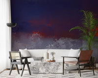 Textured Indigo and Ember Mural Wall Mural