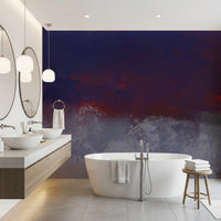 Textured Indigo and Ember Mural Wall Mural