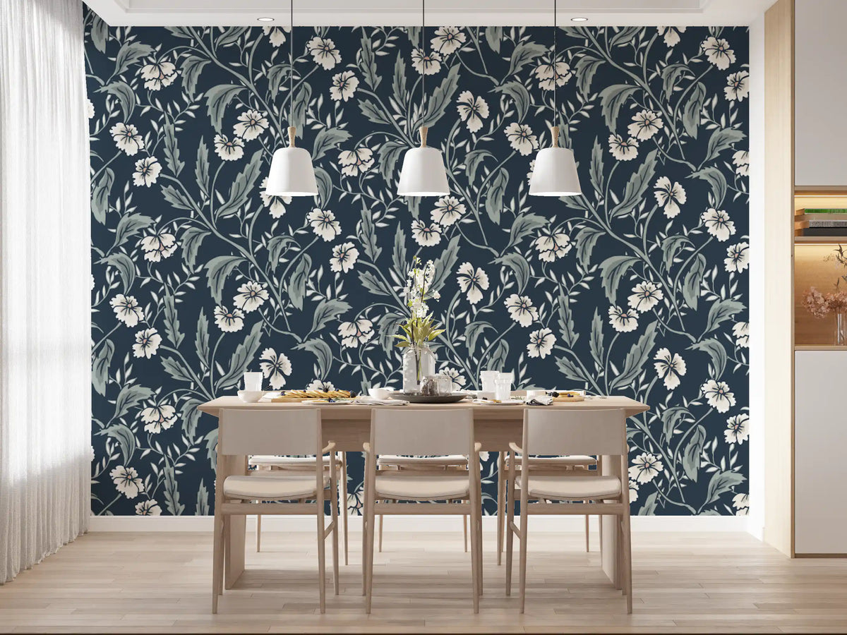 Sage and Charcoal Garden Trail Wallpaper⁠