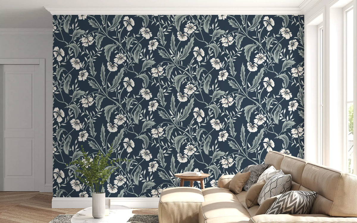 Sage and Charcoal Garden Trail Wallpaper⁠