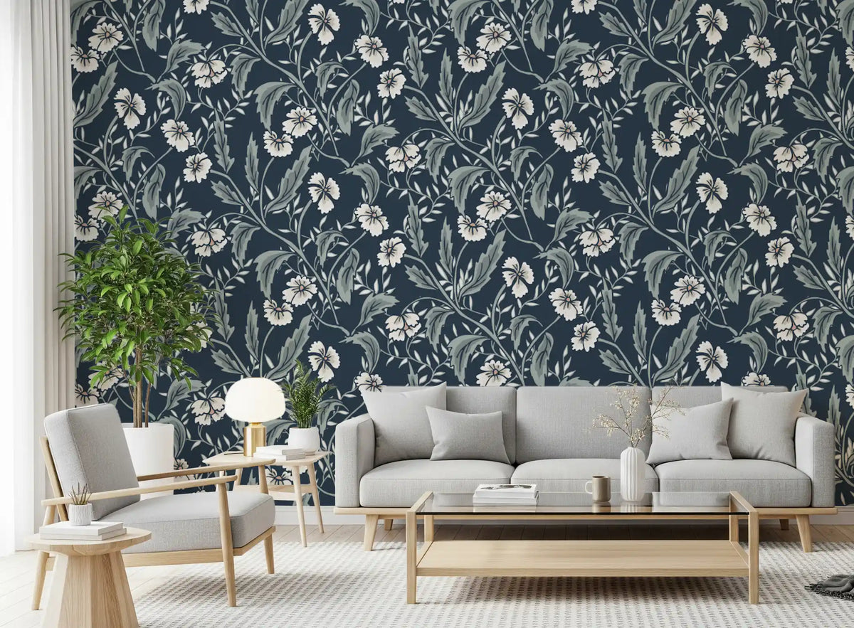 Sage and Charcoal Garden Trail Wallpaper⁠