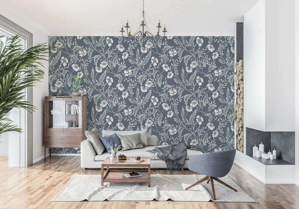 Sage and Charcoal Garden Trail Wallpaper⁠