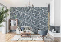Sage and Charcoal Garden Trail Wallpaper⁠