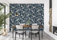 Sage and Charcoal Garden Trail Wallpaper⁠