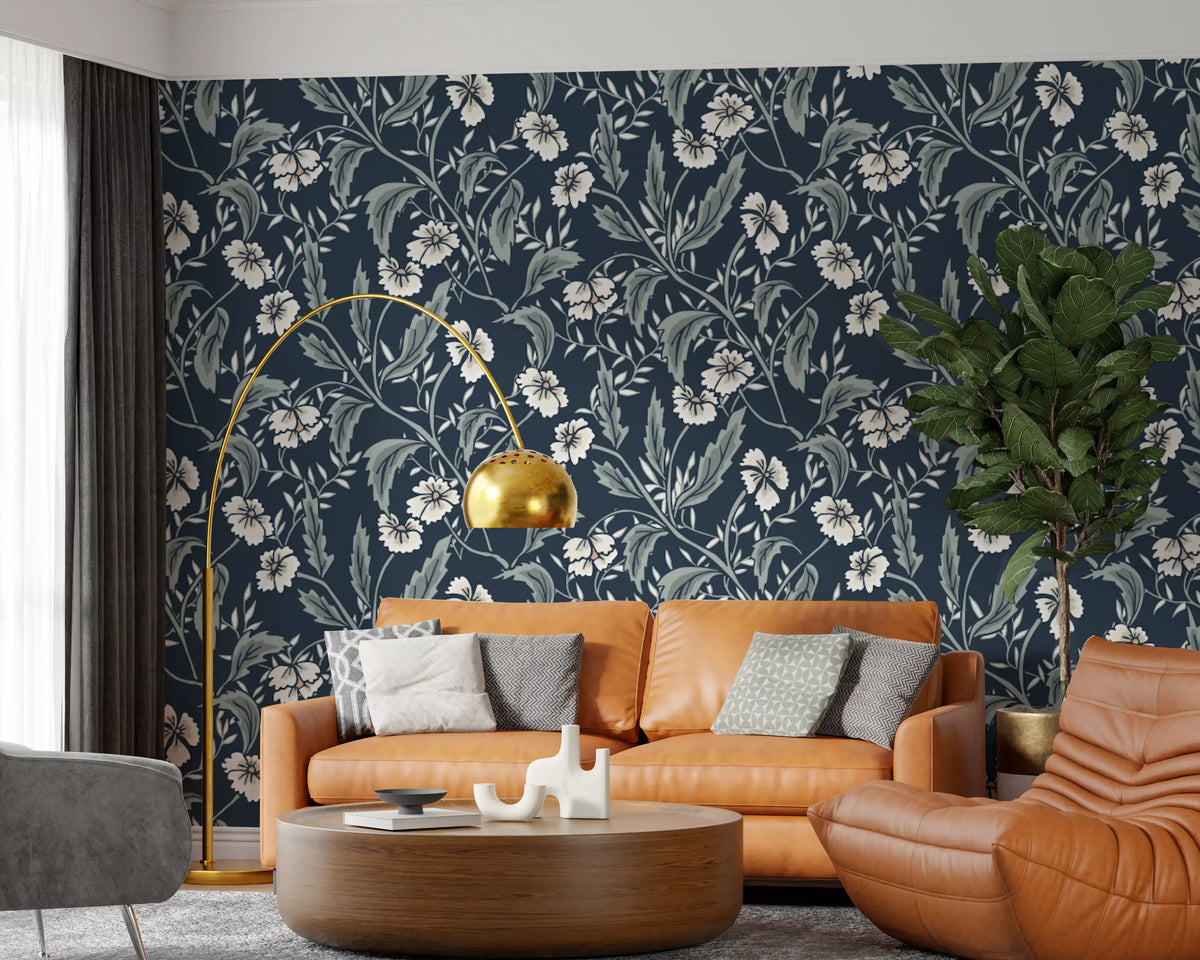Sage and Charcoal Garden Trail Wallpaper⁠