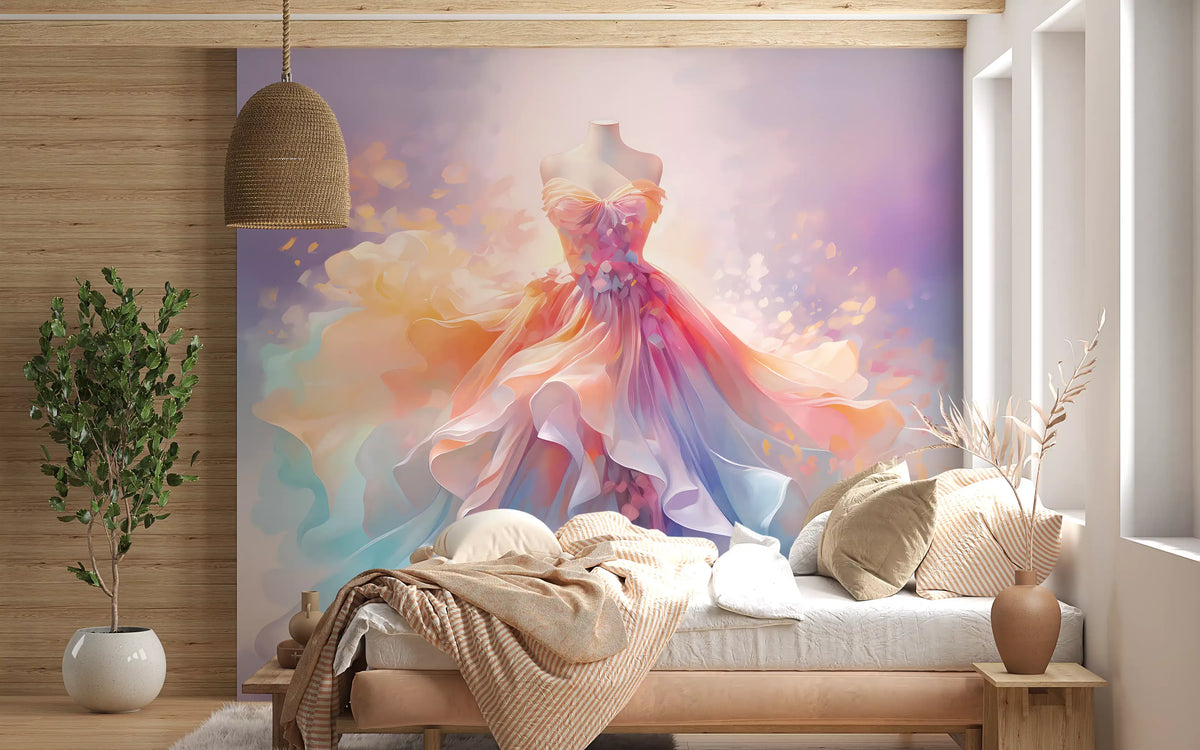 Delicate pastel dress Wall Mural