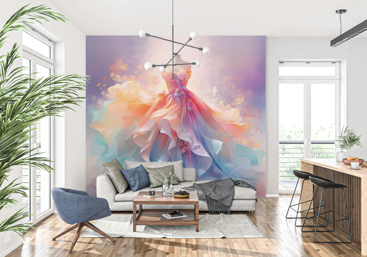 Delicate pastel dress Wall Mural