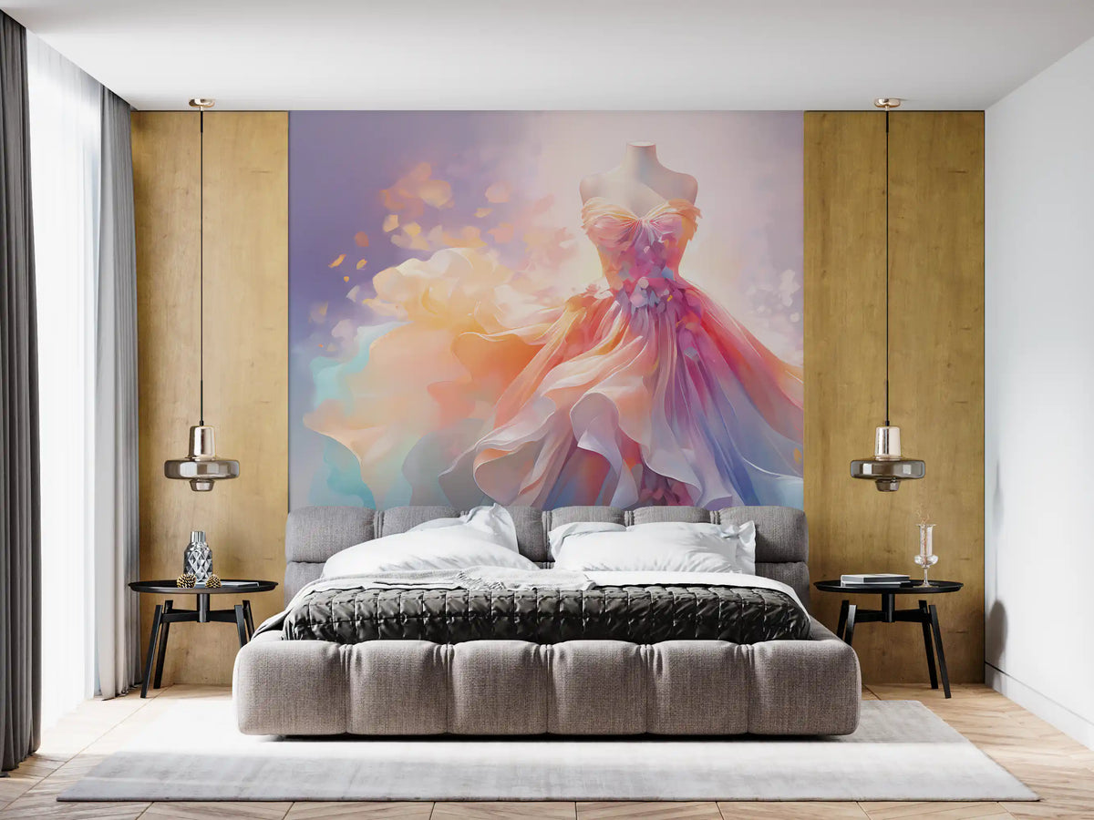 Delicate pastel dress Wall Mural