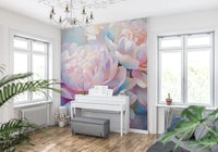 Abstract Botanical Peony Petals Wall Mural