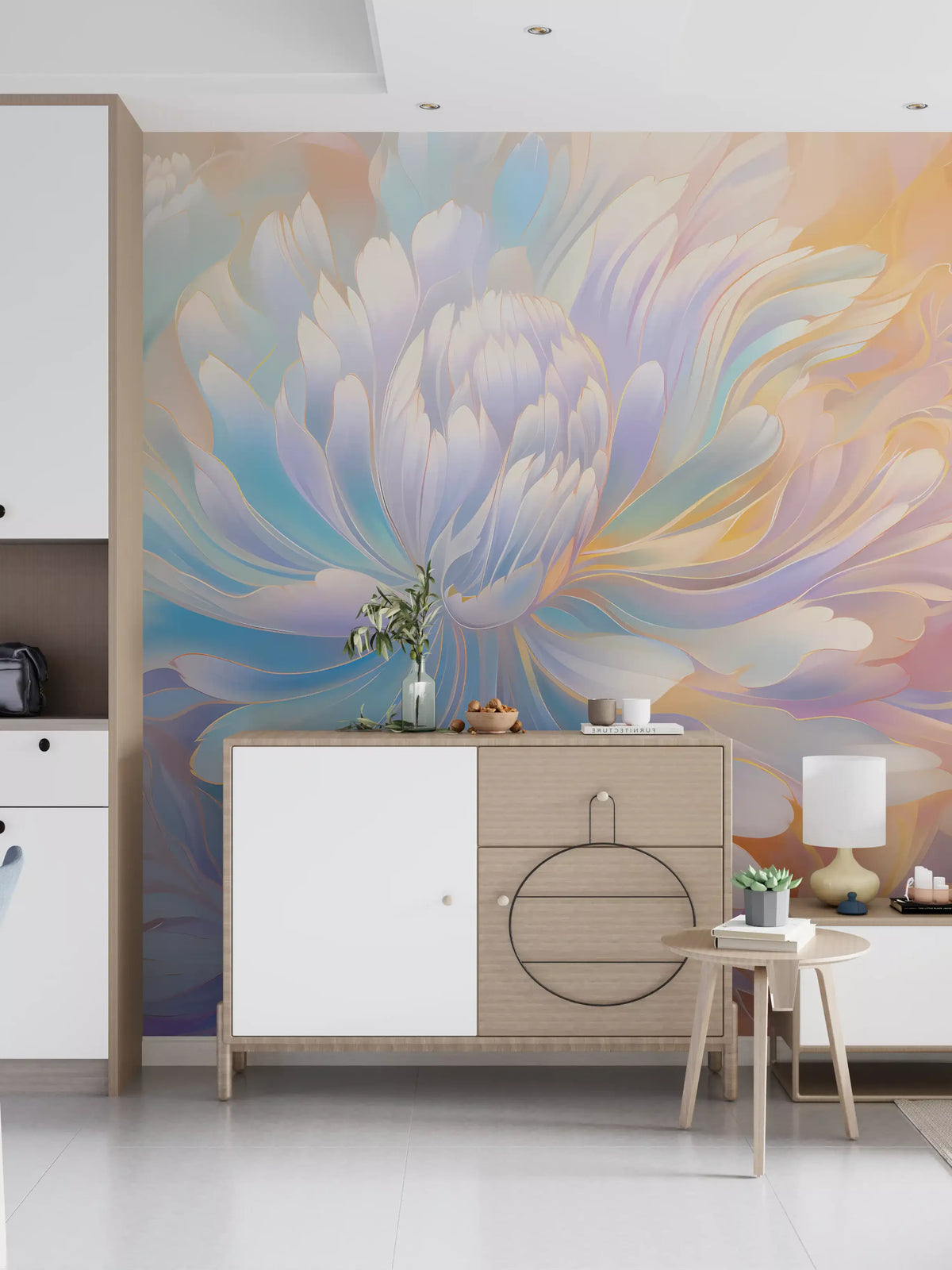 Ethereal Pastel Bloom Wall Mural