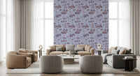 Modern Toile de Jouy Swan Victorian Garden Scenery - Warm & Cool Contrast Wallpaper⁠