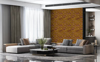 Modern Toile de Jouy Swan Victorian Garden Scenery - Regal Gilded Warmth Wallpaper⁠
