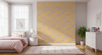 Modern Toile de Jouy Swan Victorian Garden Scenery - Modern Pastel Contrast Wallpaper⁠
