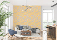 Modern Toile de Jouy Swan Victorian Garden Scenery - Modern Pastel Contrast Wallpaper⁠